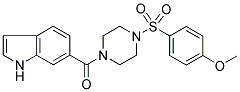 1-[((1H)-INDOL-6-YL)CARBONYL]-4-[(4-METHOXYPHENYL)SULPHONYL]PIPERAZINE 结构式