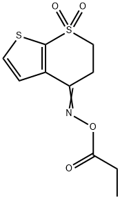 4-[(PROPIONYLOXY)IMINO]-3,4-DIHYDRO-1LAMBDA6-THIENO[2,3-B]THIOPYRAN-1,1(2H)-DIONE 结构式