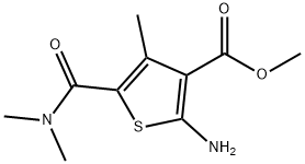 噻吩-3-羧酸,2-氨基-4-甲基-5-二甲基氨基羰基-,甲酯 结构式