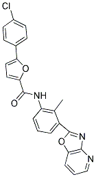 5-(4-CHLOROPHENYL)-N-(2-METHYL-3-[1,3]OXAZOLO[4,5-B]PYRIDIN-2-YLPHENYL)-2-FURAMIDE 结构式