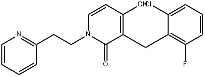 3-(2-CHLORO-6-FLUOROBENZYL)-4-HYDROXY-1-[2-(2-PYRIDINYL)ETHYL]-2(1H)-PYRIDINONE 结构式