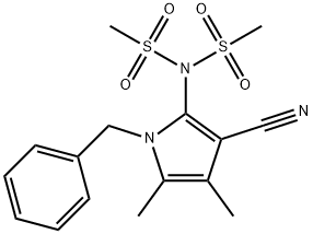 N-(1-Benzyl-3-cyano-4,5-dimethyl-1H-pyrrol-2-yl)-N-(methylsulfonyl)methanesulfonamide 结构式