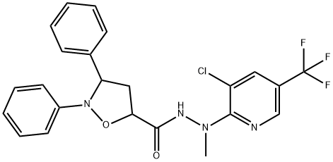 N'-[3-CHLORO-5-(TRIFLUOROMETHYL)-2-PYRIDINYL]-N'-METHYL-2,3-DIPHENYLTETRAHYDRO-5-ISOXAZOLECARBOHYDRAZIDE 结构式