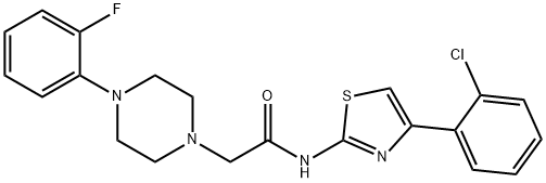 N-[4-(2-CHLOROPHENYL)-1,3-THIAZOL-2-YL]-2-[4-(2-FLUOROPHENYL)PIPERAZINO]ACETAMIDE 结构式