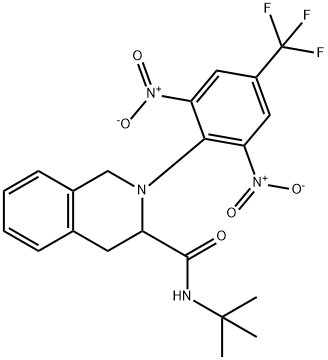 N-(TERT-BUTYL)-2-[2,6-DINITRO-4-(TRIFLUOROMETHYL)PHENYL]-1,2,3,4-TETRAHYDRO-3-ISOQUINOLINECARBOXAMIDE 结构式