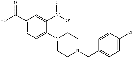 4-[4-(4-CHLOROBENZYL)PIPERAZINO]-3-NITROBENZENECARBOXYLIC ACID 结构式