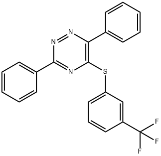 3,6-DIPHENYL-1,2,4-TRIAZIN-5-YL 3-(TRIFLUOROMETHYL)PHENYL SULFIDE 结构式