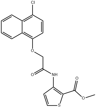 METHYL 3-((2-[(4-CHLORO-1-NAPHTHYL)OXY]ACETYL)AMINO)-2-THIOPHENECARBOXYLATE 结构式