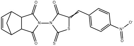 4-(5-[(4-NITROPHENYL)METHYLENE]-4-OXO-2-THIOXO-1,3-THIAZOLAN-3-YL)-4-AZATRICYCLO[5.2.1.0(2,6)]DEC-8-ENE-3,5-DIONE 结构式