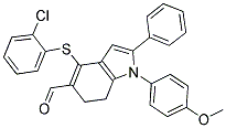 4-[(2-CHLOROPHENYL)SULFANYL]-1-(4-METHOXYPHENYL)-2-PHENYL-6,7-DIHYDRO-1H-INDOLE-5-CARBALDEHYDE 结构式