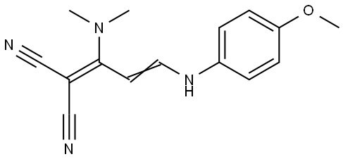 (E)-2-(1-(二甲氨基)-3-((4-甲氧基苯基)氨基)烯丙基)丙二腈 结构式