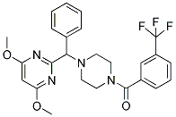 1-[A-(4,6-DIMETHOXYPYRIMIDIN-2-YL)BENZYL]-4-[3-(TRIFLUOROMETHYL)BENZOYL]PIPERAZINE 结构式