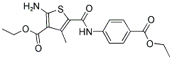 2-AMINO-5-(4-ETHOXYCARBONYL-PHENYLCARBAMOYL)-4-METHYL-THIOPHENE-3-CARBOXYLIC ACID ETHYL ESTER 结构式