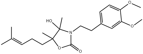 3-[2-(3,4-DIMETHOXYPHENYL)ETHYL]-4-HYDROXY-4,5-DIMETHYL-5-(4-METHYL-3-PENTENYL)-1,3-OXAZOLIDIN-2-ONE 结构式