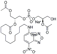 1-ACYL-2-[12-[(7-nitro-2-1,3-benzoxadiazol-4-yl)amino]dodecanoyl]-sn-glycero-3-[phospho-rac-(1-glycerol)](sodium salt) 结构式