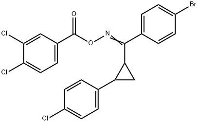 4-([(((4-BROMOPHENYL)[2-(4-CHLOROPHENYL)CYCLOPROPYL]METHYLENE)AMINO)OXY]CARBONYL)-1,2-DICHLOROBENZENE 结构式