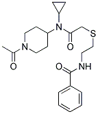 N-[2-((1-ACETYLPIPERIDIN-4-YL)CYCLOPROPYLAMINOACETYLTHIO)ETHYL]BENZAMIDE 结构式