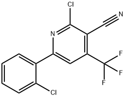 2-Chloro-6-(2-chlorophenyl)-4-(trifluoromethyl)nicotinonitrile 结构式