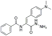 N-[(E)-2-[4-(DIMETHYLAMINO)PHENYL]-1-(HYDRAZINOCARBONYL)VINYL]BENZAMIDE 结构式