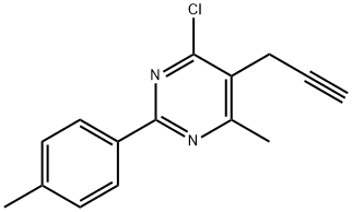 4-CHLORO-6-METHYL-2-(4-METHYLPHENYL)-5-(2-PROPYNYL)PYRIMIDINE 结构式