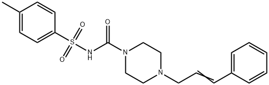 N-((4-METHYLPHENYL)SULFONYL)(4-(3-PHENYLPROP-2-ENYL)PIPERAZINYL)FORMAMIDE 结构式