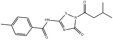 4-METHYL-N-[2-(3-METHYLBUTANOYL)-3-OXO-2,3-DIHYDRO-1,2,4-THIADIAZOL-5-YL]BENZENECARBOXAMIDE 结构式