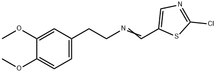 N-[(E)-(2-CHLORO-1,3-THIAZOL-5-YL)METHYLIDENE]-2-(3,4-DIMETHOXYPHENYL)-1-ETHANAMINE 结构式