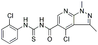 N-[(4-CHLORO-1,3-DIMETHYL-1H-PYRAZOLO[3,4-B]PYRIDIN-5-YL)CARBONYL]-N'-(2-CHLOROPHENYL)THIOUREA 结构式