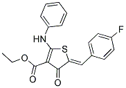 ETHYL (5Z)-2-ANILINO-5-(4-FLUOROBENZYLIDENE)-4-OXO-4,5-DIHYDROTHIOPHENE-3-CARBOXYLATE 结构式