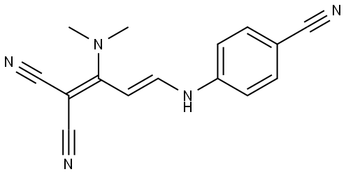 2-[3-(4-Cyanoanilino)-1-(dimethylamino)-2-propenylidene]malononitrile 结构式