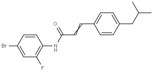 N-(4-Bromo-2-fluorophenyl)-3-(4-isobutylphenyl)acrylamide 结构式
