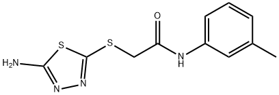 2-[(5-氨基-1,3,4-噻二唑-2-基)硫基]-N-(3-甲基苯基)乙酰胺 结构式