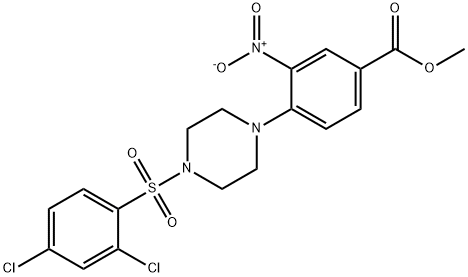 METHYL 4-(4-[(2,4-DICHLOROPHENYL)SULFONYL]PIPERAZINO)-3-NITROBENZENECARBOXYLATE 结构式