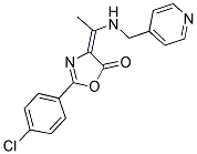 2-(4-CHLOROPHENYL)-4-(1-[(4-PYRIDINYLMETHYL)AMINO]ETHYLIDENE)-1,3-OXAZOL-5(4H)-ONE 结构式