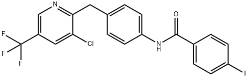 N-(4-([3-CHLORO-5-(TRIFLUOROMETHYL)-2-PYRIDINYL]METHYL)PHENYL)-4-IODOBENZENECARBOXAMIDE 结构式