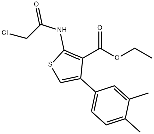 2-(2-氯乙酰氨基)-4-(3,4-二甲基苯基)噻吩-3-羧酸乙酯 结构式