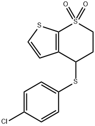 4-[(4-CHLOROPHENYL)SULFANYL]-3,4-DIHYDRO-1LAMBDA6-THIENO[2,3-B]THIOPYRAN-1,1(2H)-DIONE 结构式