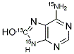 8-HYDROXYADENINE (8-13C;6-AMINO,9-15N2) 结构式
