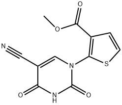 METHYL 2-[5-CYANO-2,4-DIOXO-3,4-DIHYDRO-1(2H)-PYRIMIDINYL]-3-THIOPHENECARBOXYLATE 结构式