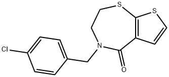 4-(4-CHLOROBENZYL)-3,4-DIHYDROTHIENO[3,2-F][1,4]THIAZEPIN-5(2H)-ONE 结构式