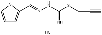 2,3-DIAZA-1-PROP-2-YNYLTHIO-4-(2-THIENYL)BUTA-1,3-DIENYLAMINE, HYDROCHLORIDE 结构式