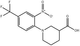 1-[2-硝基-4-(三氟甲基)苯基]哌啶-3-羧酸 结构式