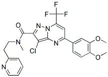 3-CHLORO-5-(3,4-DIMETHOXYPHENYL)-N-METHYL-N-(2-(PYRIDIN-2-YL)ETHYL)-7-(TRIFLUOROMETHYL)PYRAZOLO[1,5-A]PYRIMIDINE-2-CARBOXAMIDE 结构式