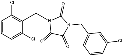 1-(3-CHLOROBENZYL)-3-(2,6-DICHLOROBENZYL)-1H-IMIDAZOLE-2,4,5(3H)-TRIONE 结构式