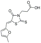 3-((5Z)-5-[(5-METHYL-2-FURYL)METHYLENE]-4-OXO-2-THIOXO-1,3-THIAZOLIDIN-3-YL)PROPANOIC ACID 结构式