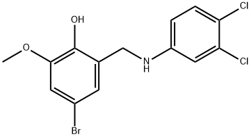 4-BROMO-2-[(3,4-DICHLOROANILINO)METHYL]-6-METHOXYBENZENOL 结构式