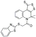 5-[(1,3-BENZOTHIAZOL-2-YLTHIO)ACETYL]-4,4-DIMETHYL-4,5-DIHYDRO-1H-[1,2]DITHIOLO[3,4-C]QUINOLINE-1-THIONE 结构式