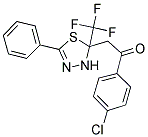 1-(4-CHLOROPHENYL)-2-[5-PHENYL-2-(TRIFLUOROMETHYL)-2,3-DIHYDRO-1,3,4-THIADIAZOL-2-YL]ETHANONE 结构式