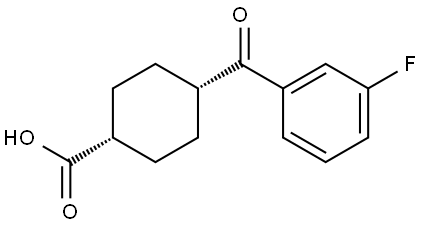 cis-4-(3-Fluorobenzoyl)cyclohexane-1-carboxylic acid 结构式