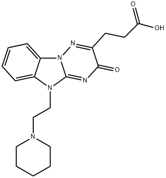 3-[3-OXO-5-(2-PIPERIDIN-1-YLETHYL)-3,5-DIHYDRO[1,2,4]TRIAZINO[2,3-A]BENZIMIDAZOL-2-YL]PROPANOIC ACID 结构式